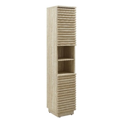 Modway Render Tall Narrow Faux Travertine Linen Storage Cabinet by Modway