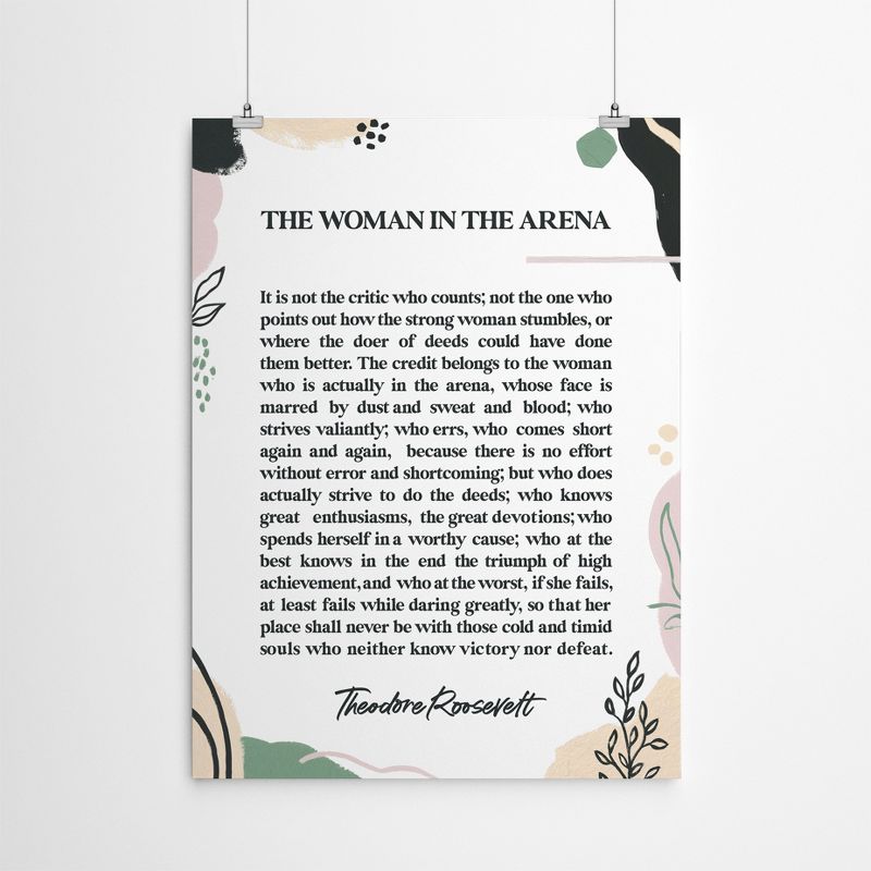 Americanflat Motivational Minimalist Woman In The Arena By Elena David Poster, 4 of 7