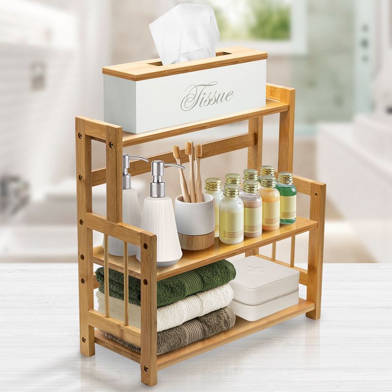 Sorbus 3-Tier Bamboo Kitchen Countertop Organizer - ideal for storage and display, stores your favorite spices, seasonings, and household items, 4 of 11