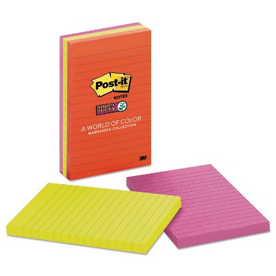 Post-it Pads in Marrakesh Colors Lined 4 x 6 90-Sheet 3/Pack 6603SSAN