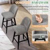 AMERLIFE Counter Bar Stools Set of 2, Grey Boucle Upholstered, Swivel with Back, 26" Seat - 4 of 4