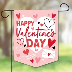 Big Dot of Happiness Happy Valentine's Day - Outdoor Lawn and Yard Home Decorations - Valentine Hearts Party Garden Flag - 12 x 15.25 inches