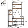 Solid Wood Coat Rack,Hall Tree With Bench and Shoe Storage Parent-Child Coat Rack Shoe Bench Industrial Coat Tree Entryway Large Organizer - 4 of 4