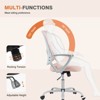 NicBex Adjustable Office Chair Modern Nylon Mesh Ergonomic Computer Chair Executive Chair with Casters and Fixed Armrests for Office, Study, Pink - 3 of 4