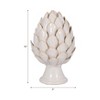 Decorative Object Ceramic Artichoke-Inspired Shape Boho Home Office Bedroom Living Room Decor - 10" Ivory & Tan - 3 of 4