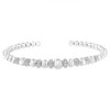 Haus of Brilliance Silver 1/4 Cttw Diamond Rondelle Graduated Ball Bead Cuff Bangle Bracelet - 4 of 4