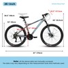 RISOKEYS 26-Inch Mountain Bike for Adults,21 Speed with High-Carbon Steel Frame Bike, Dual Disc Brake MTB Bicycle, Full Suspension Mountain Bike - 3 of 4
