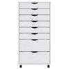 VidaXL Rolling Cabinet with Drawers MOSS White Solid Wood Pine - image 4 of 4