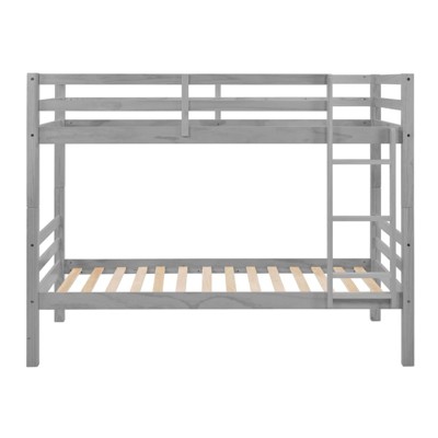 AZL1 Life Concept Beds Durable and Secure Twin over Twin Bunk Bed High Guardrail Durable Construction for Kids Room, Gray, 79.13"*43.31"*61.81"