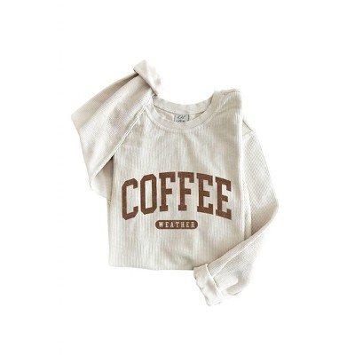 Women's Coffee Weather Thermal Vintage Pullover - OAT COLLECTIVE