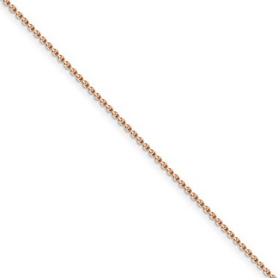 Black Bow Jewelry 1.4mm, 14k Rose Gold, Diamond Cut Solid Cable Chain Necklace