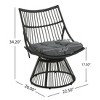 GDFStudio Apulia  Bohemian Outdoor Wicker Club Chair with Cushions - 3 of 4