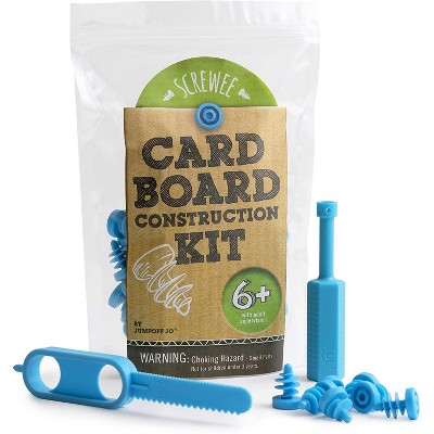 JumpOff Jo Cardboard Construction Kit 36 Cardboard Screws, 1 Screwdriver, 1 Cardboard Saw – for STEM, Engineering, Arts, and More, Ages 6+