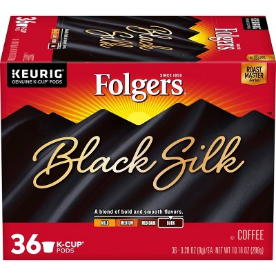 Folgers Black Silk Dark Roast Coffee - Keurig K-Cup Pods - 36ct ...