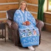 Collections Etc Snowman and Snowflake Soft Fleece Blanket Cuddle Wrap 60.5" x 67" - 2 of 3