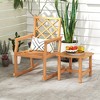 Tangkula Patio Teak Wood Side Table with Slatted Tabletop Small Coffee Table for Porch - 4 of 4