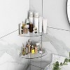 Attop Acrylic Corner Shower Shelf 2-Pack - Wall-Mounted Bathroom Shelf for Glass/Tile/Smooth Walls, Space-Saving Storage Organizer - 2 of 4