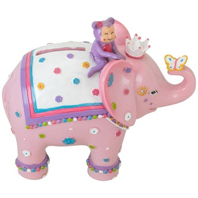 Northlight 5.75" Children's Colorful Elephant with Monkey Coin Bank