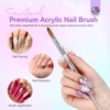 Saviland Kolinsky #10 Brush: Acrylic Sculpt & Powder Tool w/ Light Refractive Handle - Core Pro Artistry Essential .(Light Purple) - 2 of 4