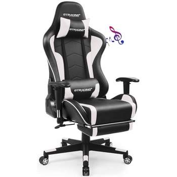 Gaming Chair with Bluetooth Speakers Footrest PU Leather Office Chair - GTRACING