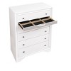 ORRD 6-Drawer Chest, White Laminate Dresser with Felt Lined Drawers & Silver Trim, 34" Wide Storage Cabinet for Bedroom, Hallway, Office - 4 of 4