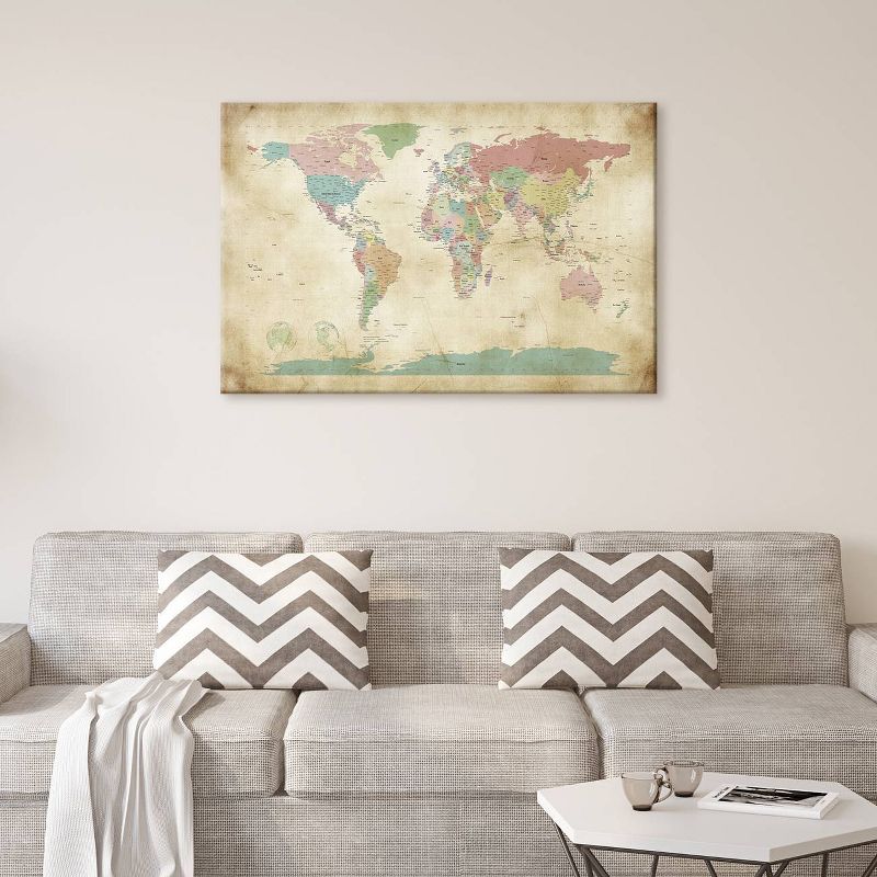 World Cities Map by Michael Tompsett Unframed Wall Canvas - iCanvas, 1 of 5