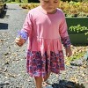 The Pink Picket Fence Twirl Dress Set of 2 – Soft Cotton Dresses in Pink Floral & Purple Hippo – Sensory-Friendly - 3 of 4