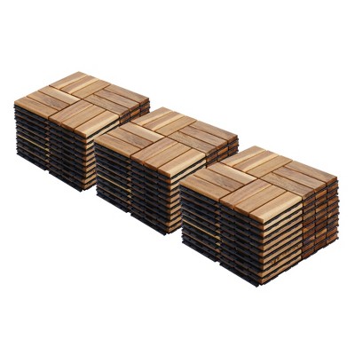 Interlocking Deck Tiles, Outdoor Waterproof & Anti-slip, for Patio, Balcony, Pool Side, Bathroom, Shower, Balcony, Porch