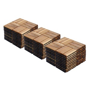 Interlocking Deck Tiles, Outdoor Waterproof & Anti-slip, for Patio, Balcony, Pool Side, Bathroom, Shower, Balcony, Porch - 1 of 4