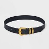 Women's Sculpted Metal Buckle Belt - Universal Thread™ Black - 2 of 3