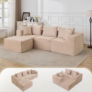 Modular Sectional Sofa,Modern Cloud Sectional Couch with Deep Seat, Boneless Couch with Chaise for Living Room Apartments Bedroom - 1 of 4