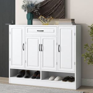Modern Shoe Cabinet With Adjustable Shelves,Space-Saving Design Side Board Shoe Cabinet,Shoe Rack Cabinet,Entryway Shoe Cabinet-Cuddlewood - 1 of 4