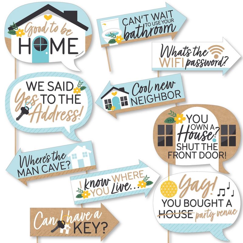 Big Dot of Happiness Funny Welcome Home Housewarming - New Sweet Home Photo Booth Props Kit - 10 Piece, 1 of 6