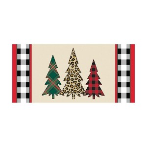 Evergreen Mixed Print Christmas Trees Sassafras Indoor Outdoor Switch Doormat 1'10"x10" Brown - 1 of 4