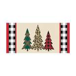Evergreen Mixed Print Christmas Trees Sassafras Indoor Outdoor Switch Doormat 1'10"x10" Brown