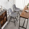 Ridstar Set of 2 Counter Height Stools For Dining Room & Counter-Gray - 3 of 4