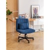 Kumasinova Criss Cross Office Chair Velvet Fabric,Wide Swivel Chair with Extra Pillow,17"-20"Adjustable Height Rolling Chair,Ergonomic Design - 4 of 4