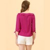 Allegra K Women's Vintage 3/4 Sleeve Boat Neck Ruffled Dots Print Blouse - 4 of 4