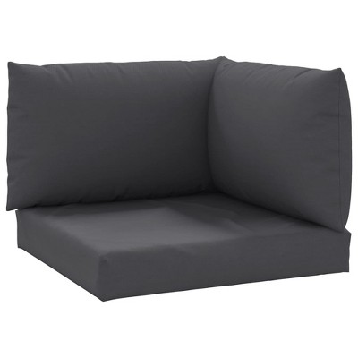 vidaXL Outdoor Pallet Cushions - 3 Piece Set - Anthracite Color, Oxford Fabric Material, Hollow and Foam Fiber Filled