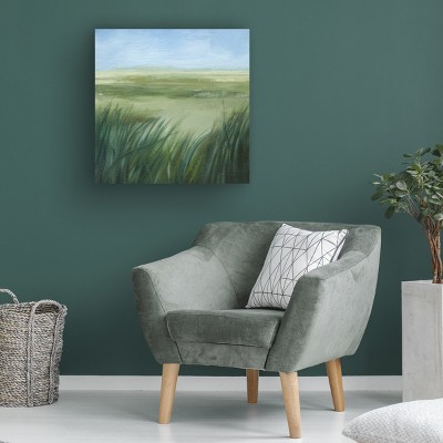 14" x 14" Blue and Green Landscape Canvas Art