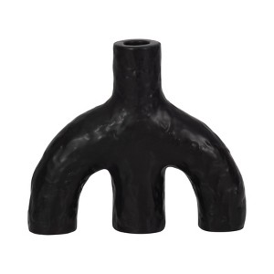 Modern Sculptural Stoneware and Ceramic Candle Holder with Unique Contemporary Design for Pillar and Taper Candles, Decorative Home Accent Display - 1 of 4