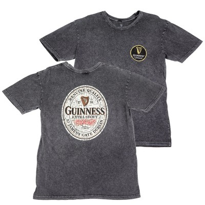 Mens Guinness Extra Stout Marble Wash Label Front & Back Print T-Shirt