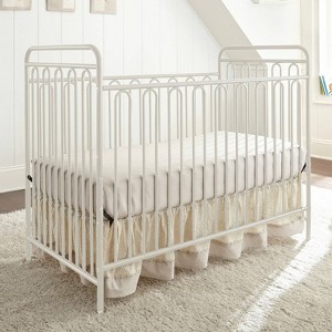 L.A. Baby Trinity 3-in-1 Convertible Full Sized Metal Crib - Alabaster White - 1 of 4