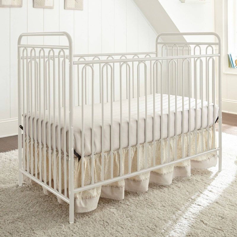 L.A. Baby Trinity 3-in-1 Convertible Full Sized Metal Crib - Alabaster White, 1 of 6