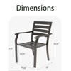 DSVIMOY Terrace Dining Chairs, 2pcs All-Weather Outdoor Dining Chairs, for Gardens, Terraces, and Swimming Pool, Black, 22.25"*25"*34.47" - 3 of 4