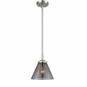 Cone - 1 Light Stem Hung Mini Pendant In Industrial Style-7.63 Inches Tall and 7.75 Inches Wide - 1 of 1