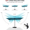 PURPLE LEAF Cantilever Umbrella Left-right Tilting Swivel Square Patio Umbrella Outdoor Offset Aluminum Umbrella with 360°Rotation With Base - 3 of 4
