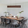 C Cattleya Wood Finish Aluminum Dimmable LED Linear Pendant Light - 2 of 4