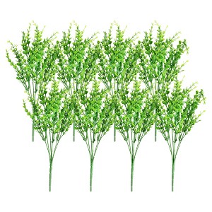 Cornucopia Brands Artificial Shrubs, 8pk; Faux Plastic Leafy Greenery Imitation Boxwood Plants, Indoor/Outdoor - 1 of 4