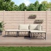 vidaXL - Versatile 4-Piece Patio Lounge Set with Cushions, Weather-Resistant Anthracite Poly Rattan, Flexible Design for Garden and Outdoor Space - 2 of 4